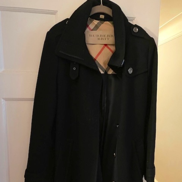 Burberry Brit Wool and Cashmere Blend Trench Coat - Picture 1 of 10